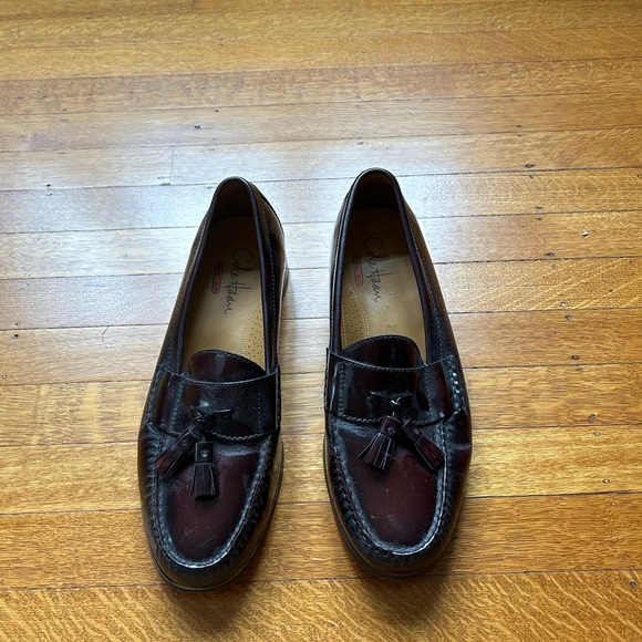 COLE HAAN NikeAir Insoles Burgundy Casual Slip On Tassel Loafers Shoes 10 W - Picture 2 of 6